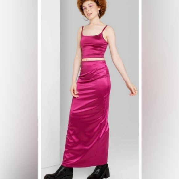 wild fable Dresses & Skirts - Wild Fable 2 PC Set Top & Skirt Magenta Shine NEW WITH TAG Size 3X